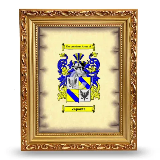 Zapanta Coat of Arms Framed - Gold