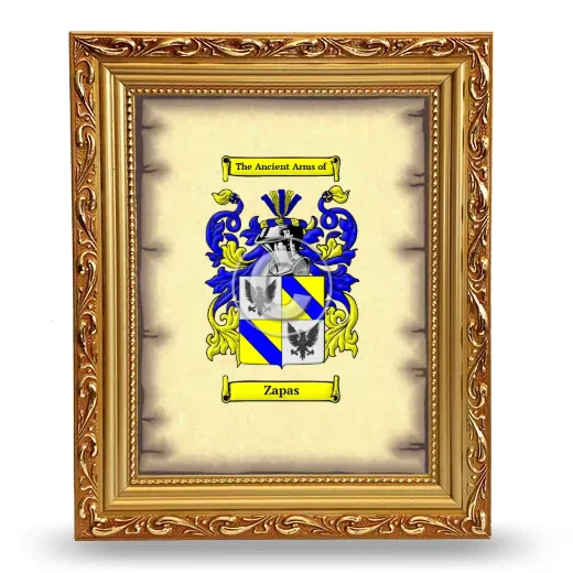 Zapas Coat of Arms Framed - Gold