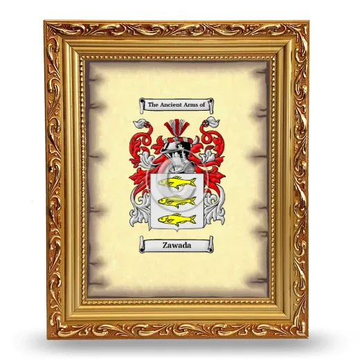 Zawada Coat of Arms Framed - Gold