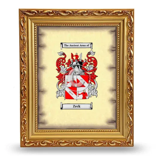 Zeck Coat of Arms Framed - Gold