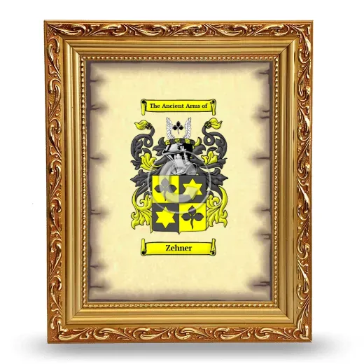 Zehner Coat of Arms Framed - Gold