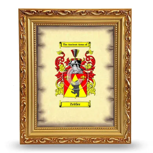 Zeitler Coat of Arms Framed - Gold
