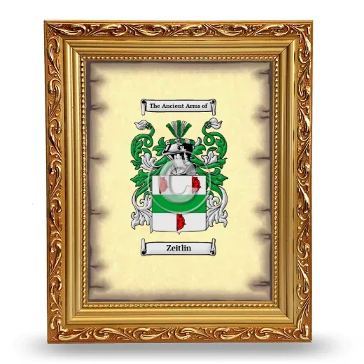 Zeitlin Coat of Arms Framed - Gold