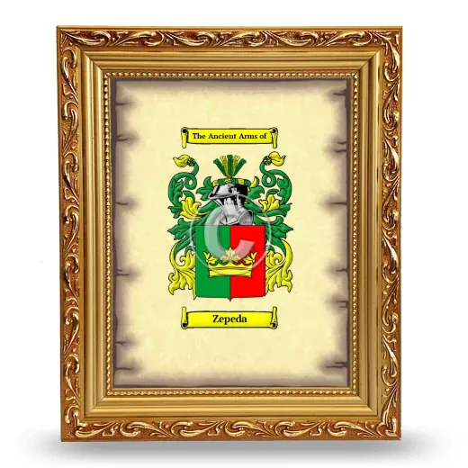 Zepeda Coat of Arms Framed - Gold