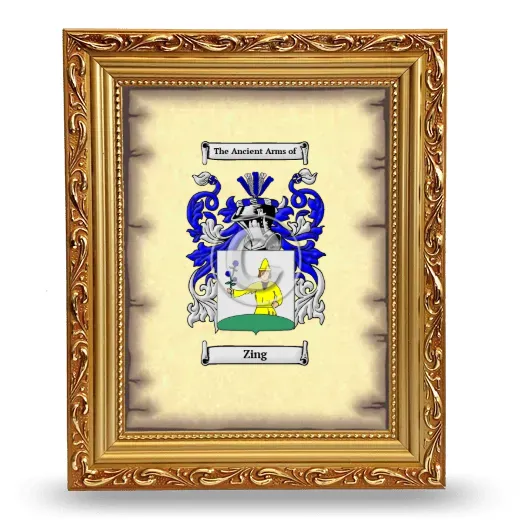 Zing Coat of Arms Framed - Gold