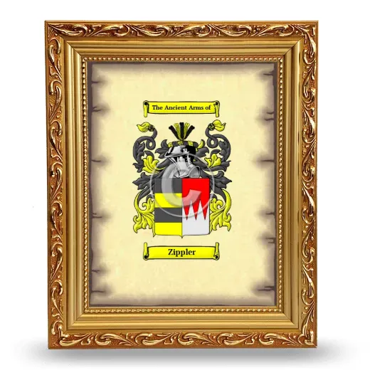 Zippler Coat of Arms Framed - Gold