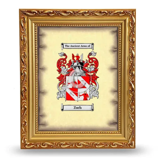 Zoch Coat of Arms Framed - Gold