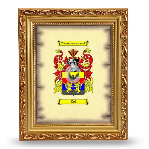 Zol Coat of Arms Framed - Gold