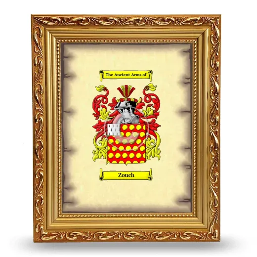 Zouch Coat of Arms Framed - Gold