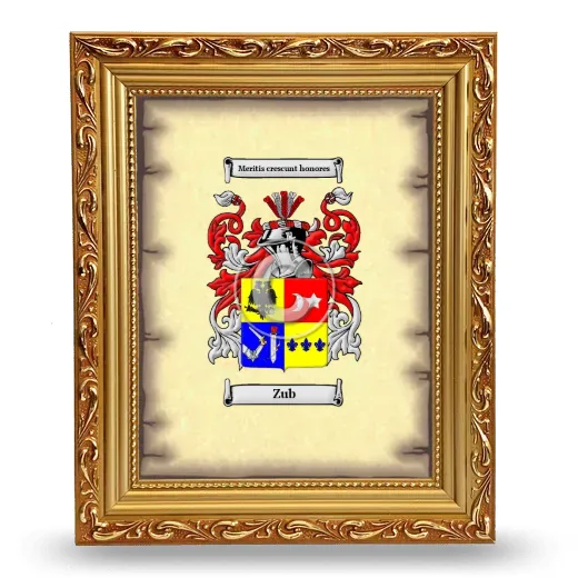 Zub Coat of Arms Framed - Gold