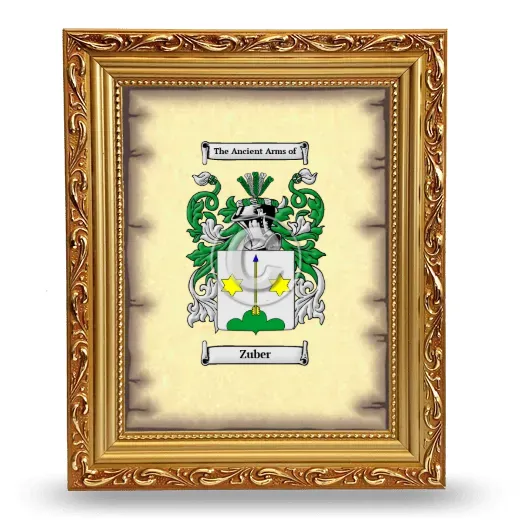 Zuber Coat of Arms Framed - Gold