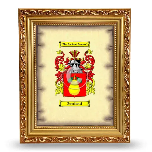 Zucchetti Coat of Arms Framed - Gold