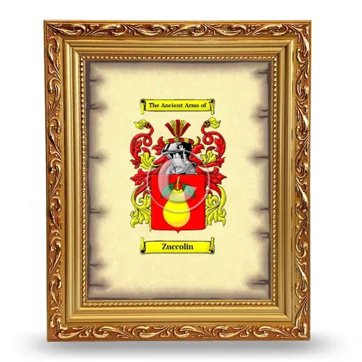 Zuccolin Coat of Arms Framed - Gold