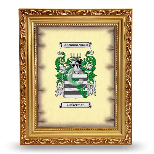 Zuckerman Coat of Arms Framed - Gold
