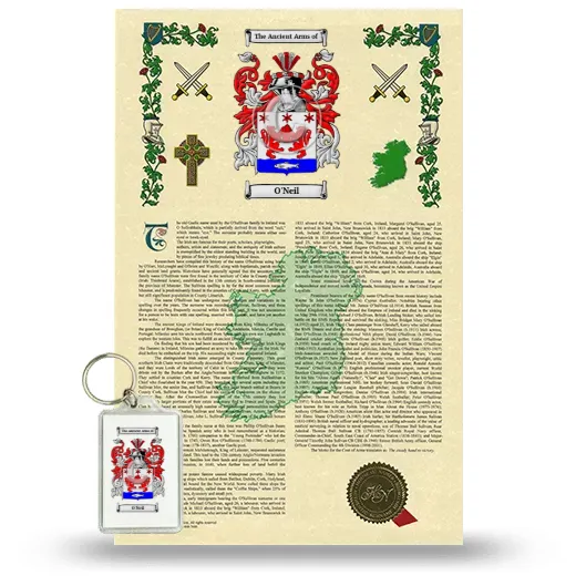 O'Neil Armorial History and Keychain Package