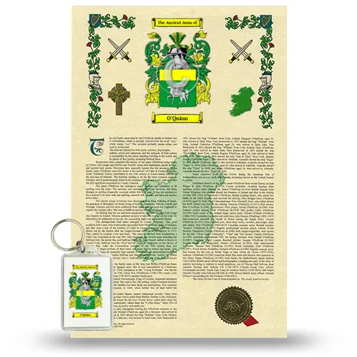 O'Quinn Armorial History and Keychain Package