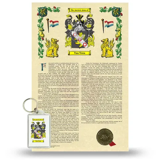 Van Veen Armorial History and Keychain Package
