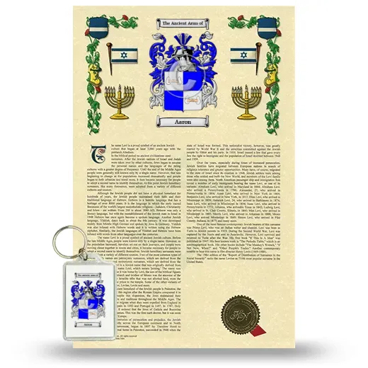 Aaron Armorial History and Keychain Package