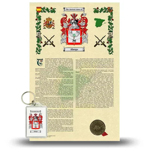Abrego Armorial History and Keychain Package