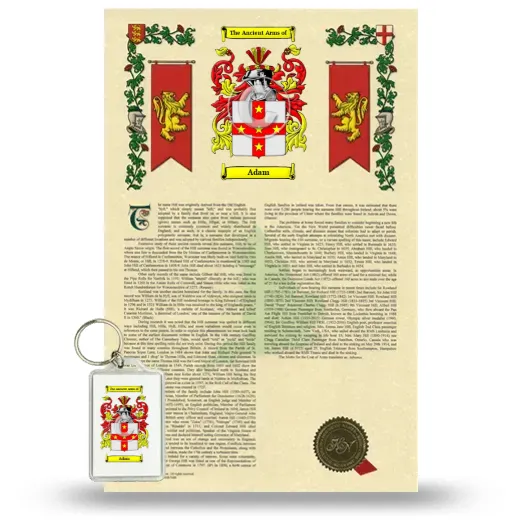 Adam Armorial History and Keychain Package