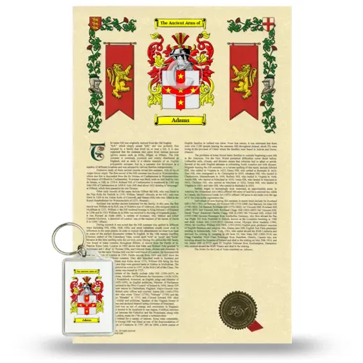 Adams Armorial History and Keychain Package