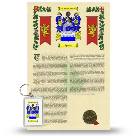Agasse Armorial History and Keychain Package