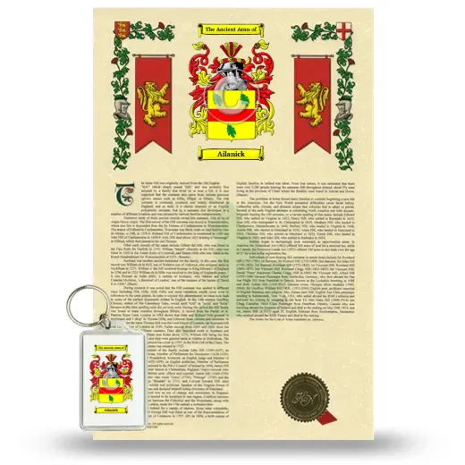 Ailanick Armorial History and Keychain Package