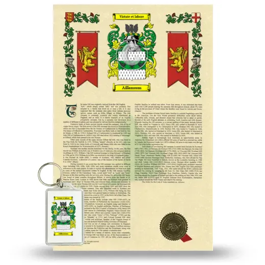 Aillansum Armorial History and Keychain Package