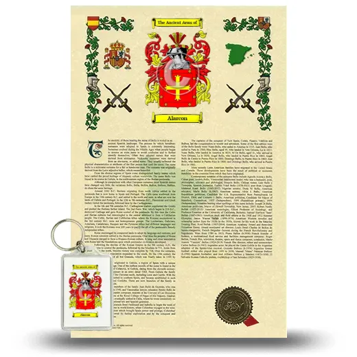 Alarcon Armorial History and Keychain Package
