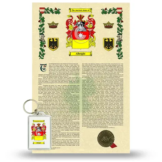 Albright Armorial History and Keychain Package