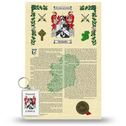 Aleckander Armorial History and Keychain Package