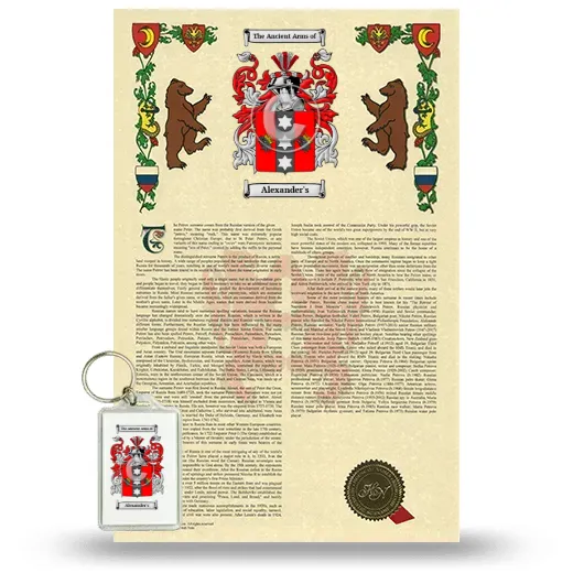 Alexander's Armorial History and Keychain Package