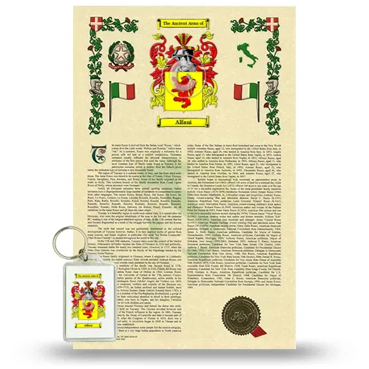 Alfani Armorial History and Keychain Package
