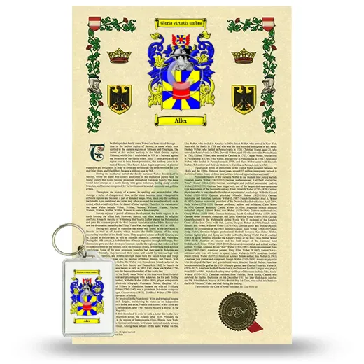 Aller Armorial History and Keychain Package
