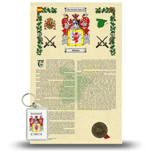 Alonzo Armorial History and Keychain Package