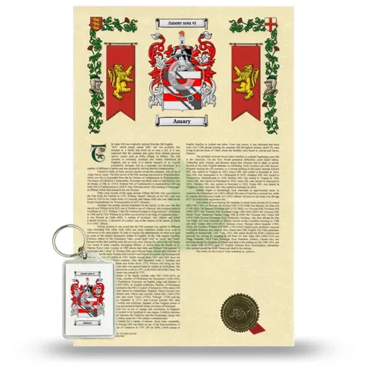 Amary Armorial History and Keychain Package