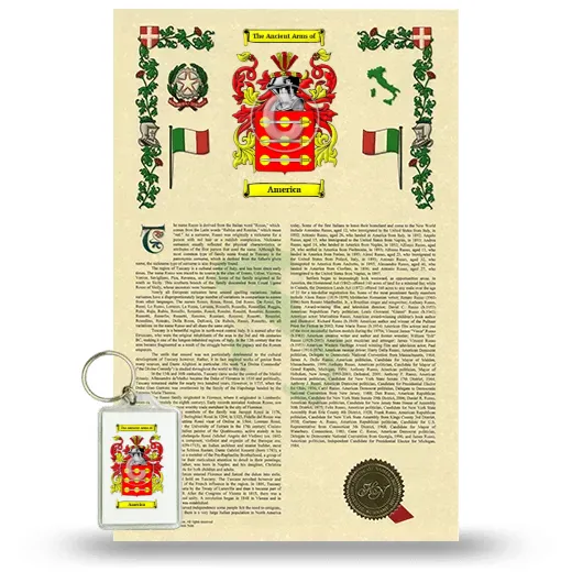 America Armorial History and Keychain Package
