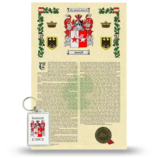 Amstyll Armorial History and Keychain Package