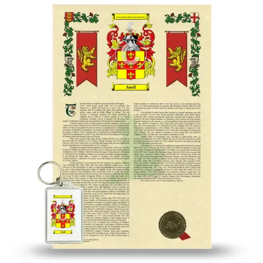 Ancil Armorial History and Keychain Package