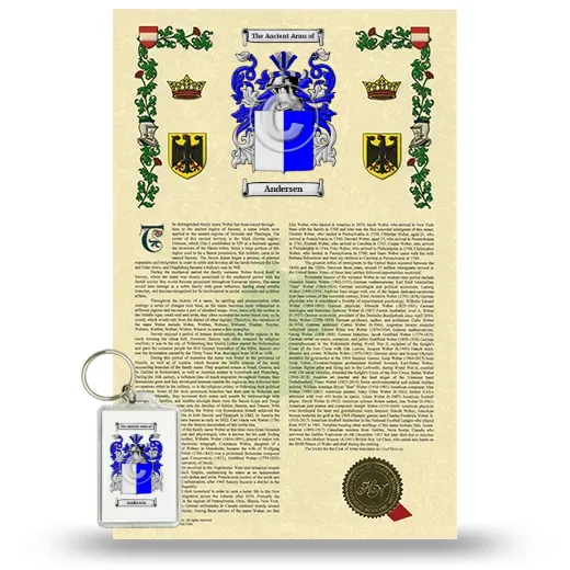 Andersen Armorial History and Keychain Package