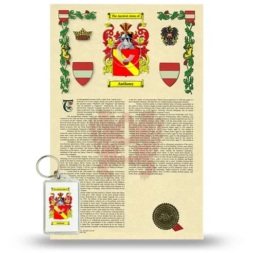 Anthony Armorial History and Keychain Package