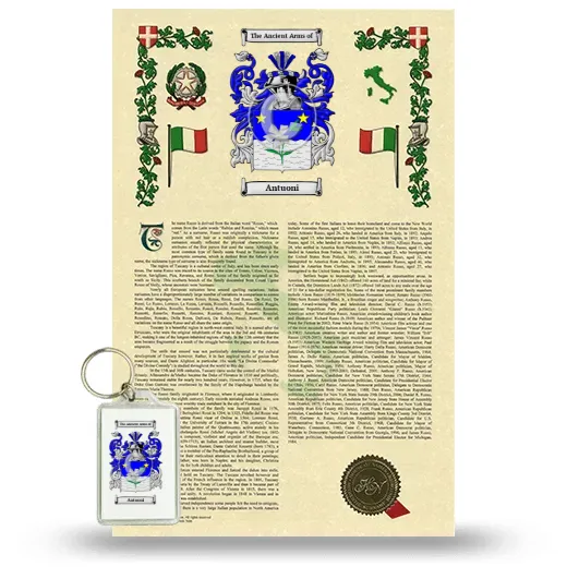 Antuoni Armorial History and Keychain Package
