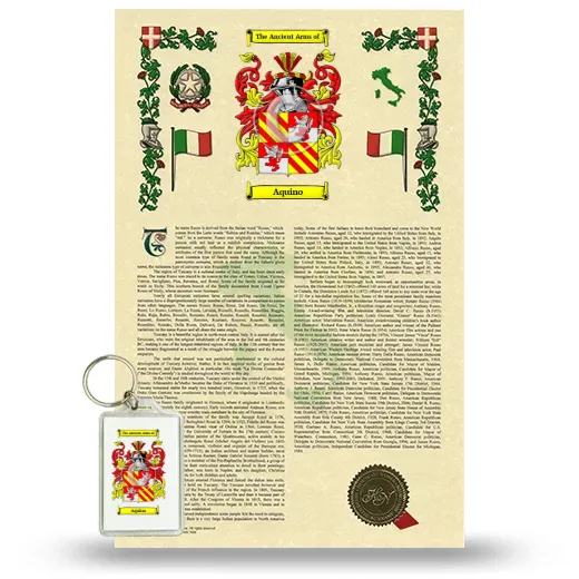 Aquino Armorial History and Keychain Package