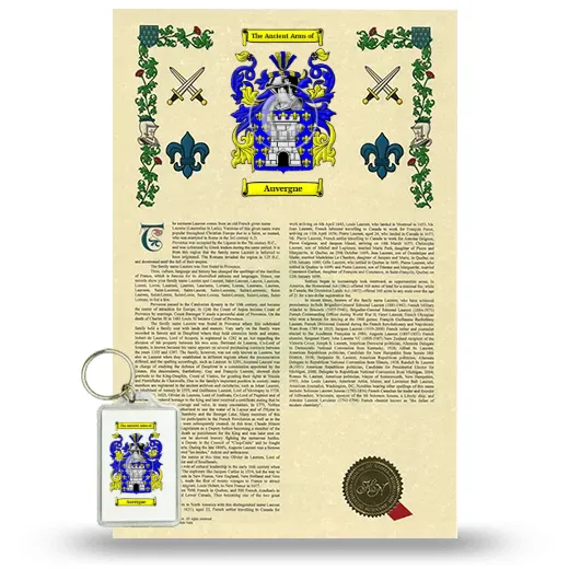 Auvergne Armorial History and Keychain Package