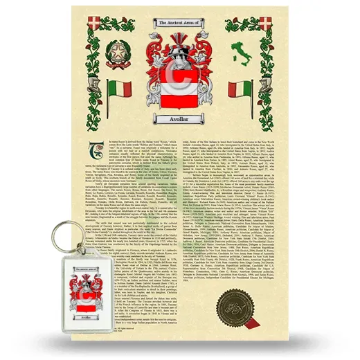 Avollar Armorial History and Keychain Package