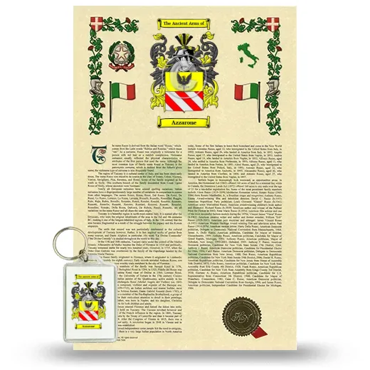 Azzarone Armorial History and Keychain Package