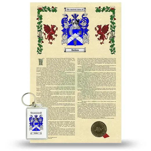 Badam Armorial History and Keychain Package
