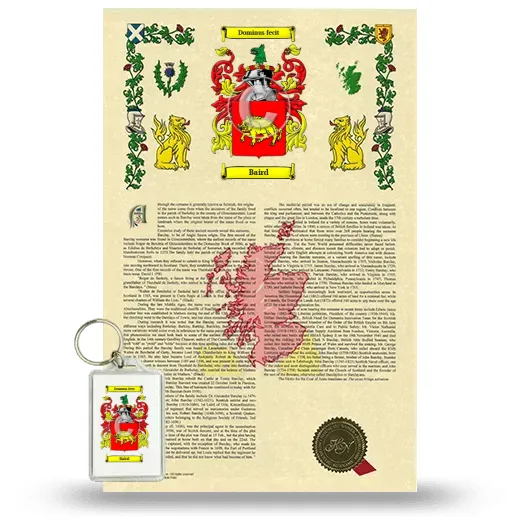 Baird Armorial History and Keychain Package