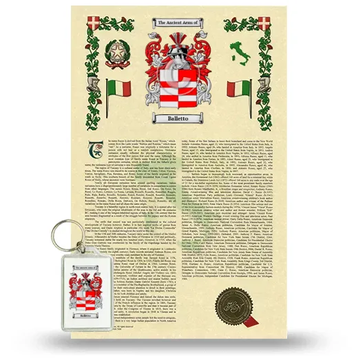 Balletto Armorial History and Keychain Package