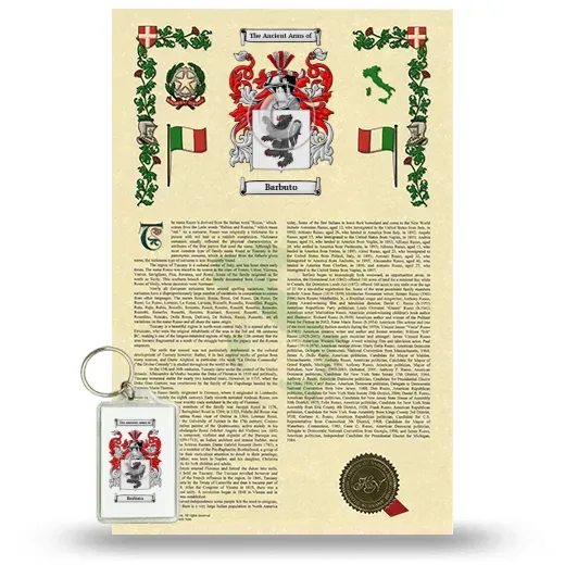 Barbuto Armorial History and Keychain Package